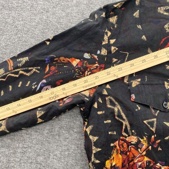 Vintage Lone Roo Roper Button Down Shirt Mens Aztec Native Print Mens XL USA AOP - Picture 9 of 9